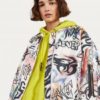 Oversized Printed Bomber Jacket